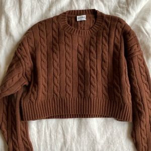 Aritzia Sunday Best Peggy Cropped Sweater In Brown Small